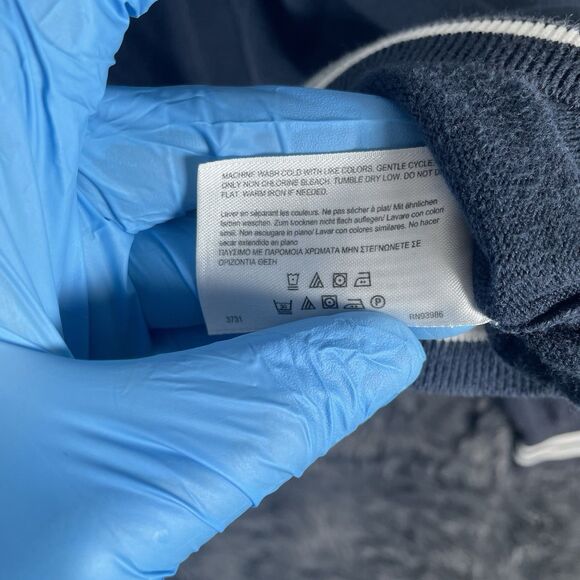 Brooks Brothers 346 Cardigan Sweater Size Large Navy Blue Long Sleeve Preppy - Picture 3 of 6